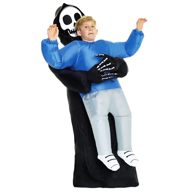 Morphsuits Morph Inflatable Grim Reaper Costume Kids, Blow Up Grim Reaper Costumes, Boys Halloween Costume, Halloween Costumes for Kids - Image 1